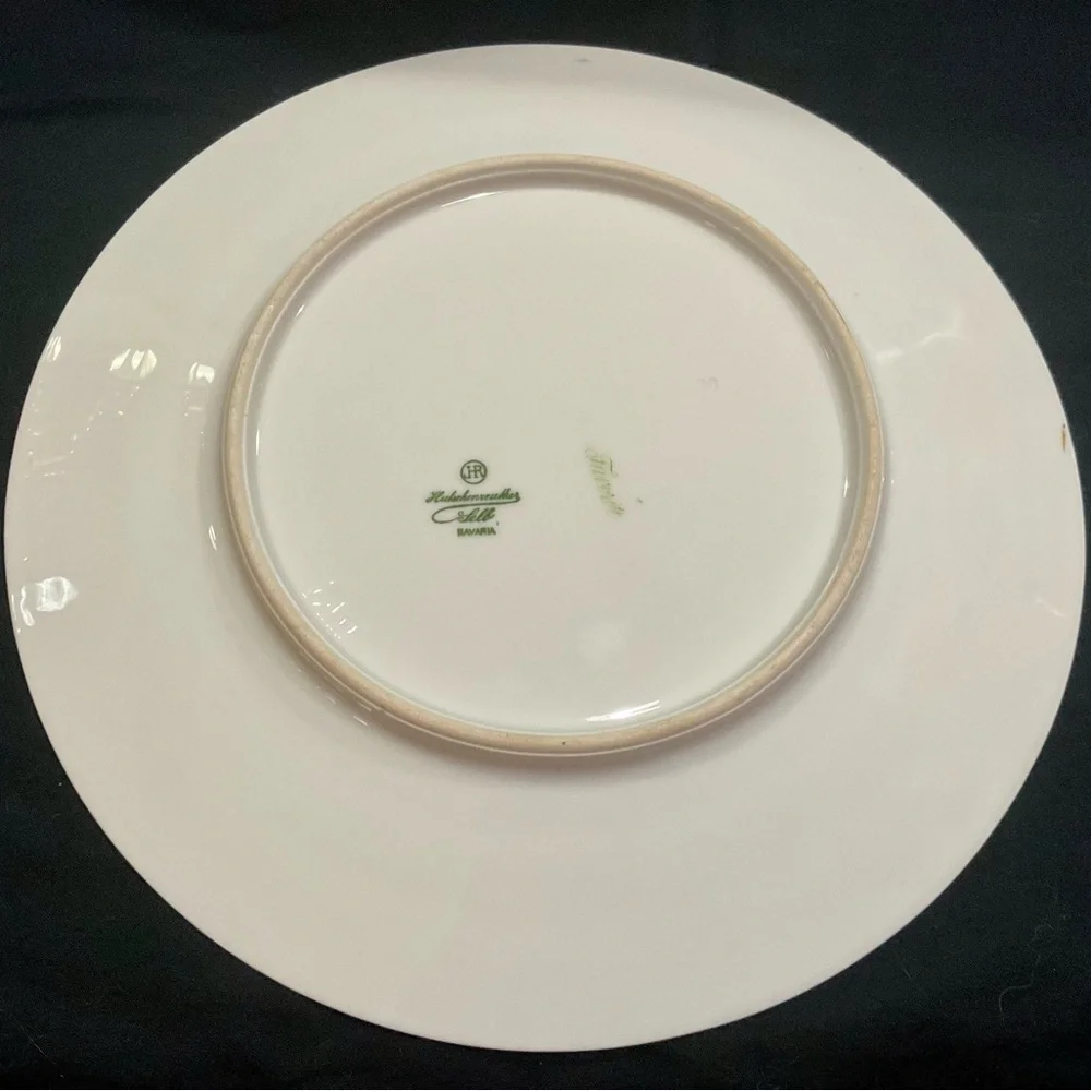 Vintage Hutschenreuther Bavarian Floral Plate Porcelain Handpainted 10 1/8 inch